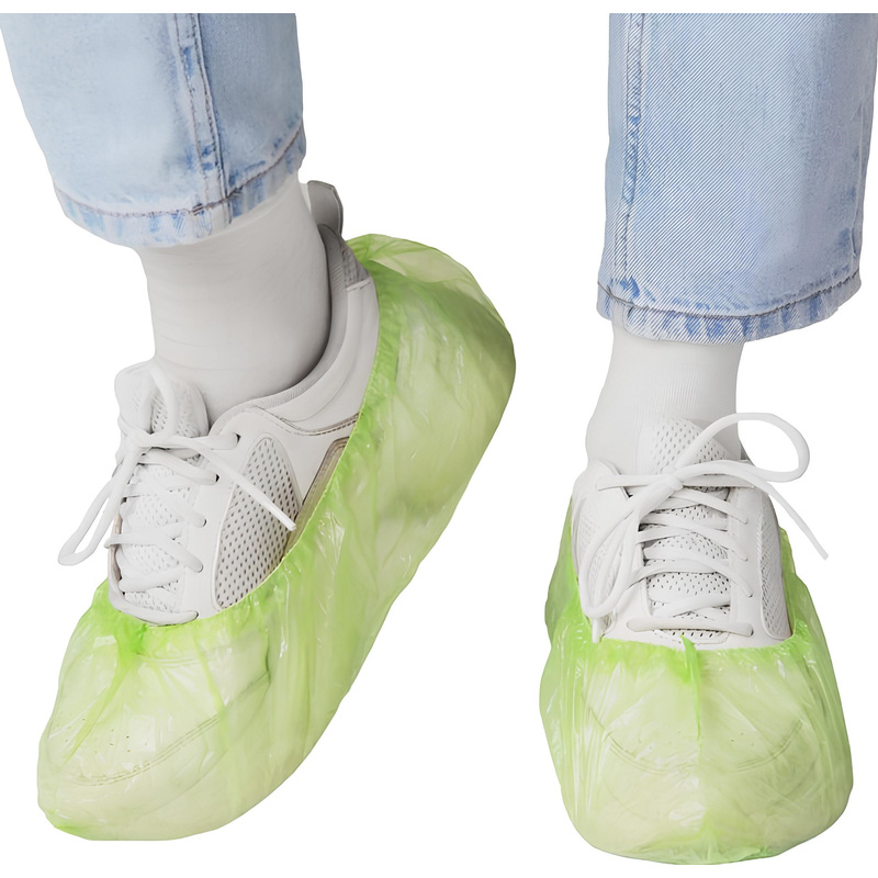 Изображение товара Бахилы одноразовые EleGreen полиэтиленовые 8 мкм зелёные 950 пар