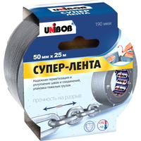 Клейкая лента армированная Unibob 50 мм x 25 м 170 мкм серая