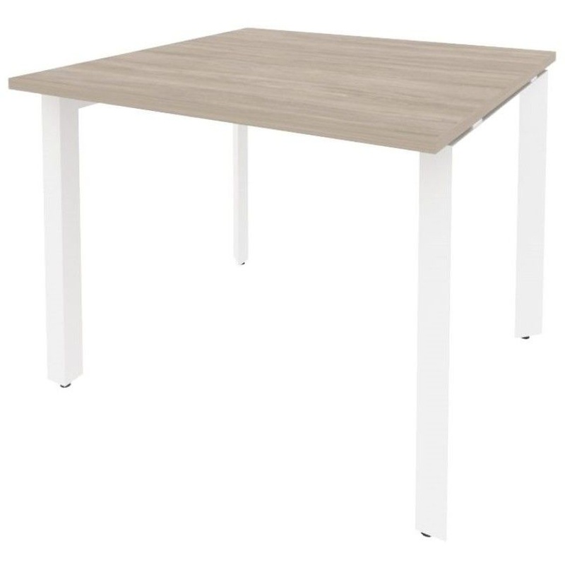 Изображение товара Стол для переговоров Onix-П O.MP-PRG-1.1 с дуб аттик и белым каркасом 980х980х750 мм