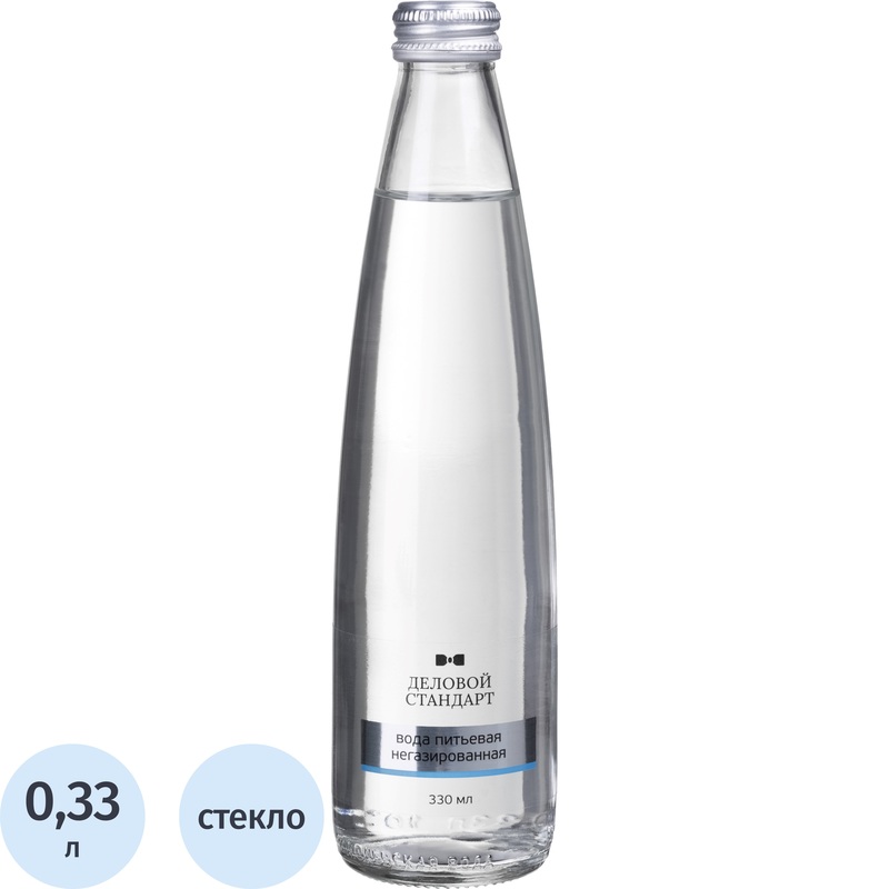 Изображение товара Вода питьевая Деловой Стандарт негазированная 0.33 л стекло