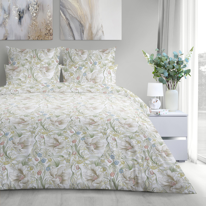 Изображение товара Пододеяльник евро Verossa Blossom 200x220 см сатин 145 г/кв.м разноцветный