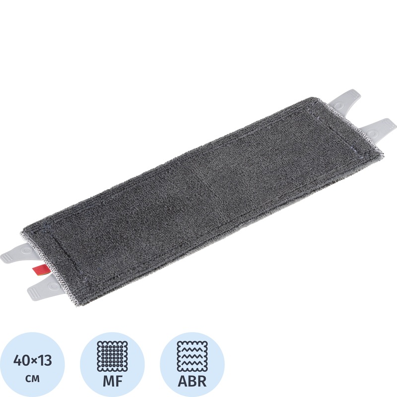 Изображение товара Насадка МОП для швабры-флаундера микрофибра и абразив 40x13 см серая