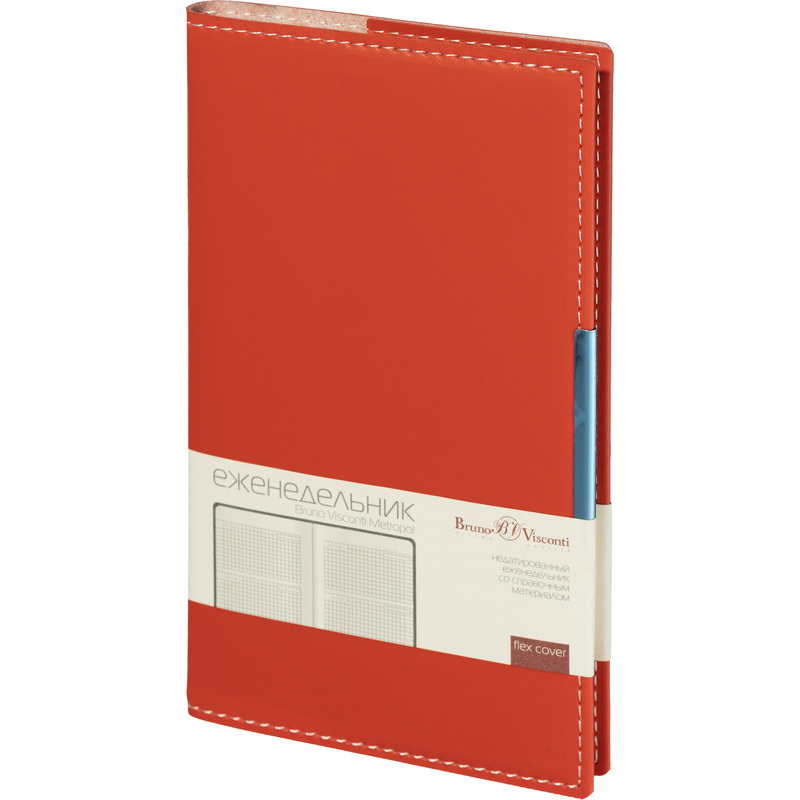 Изображение товара Еженедельник недатированный Bruno Visconti Metropol искусственная кожа A6 80 листов красный (3-492/02)