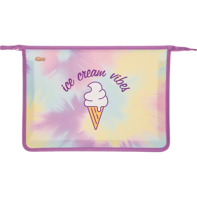 Изображение товара Папка для тетрадей Комус Класс Enjoy А4 пластиковая с молнией