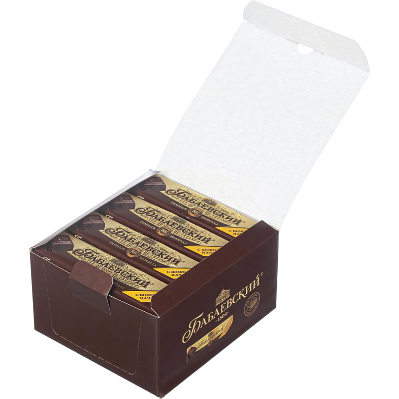 Изображение товара Шоколад порционный Бабаевский темный 54.7% с шоколадной начинкой (20 штук по 50 г)