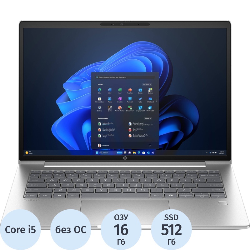 Изображение товара Ноутбук HP ProBook 4 G1iR 16" серебристый Intel Core i5 1334U/16 ГБ/SSD 512 ГБ (CW0S3AT)