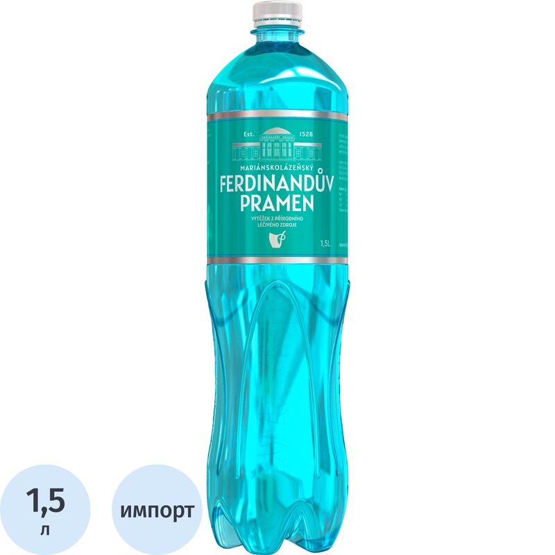 Изображение товара Фердинандов Прамен столовая газированная минеральная вода 1.5л с кремнием
