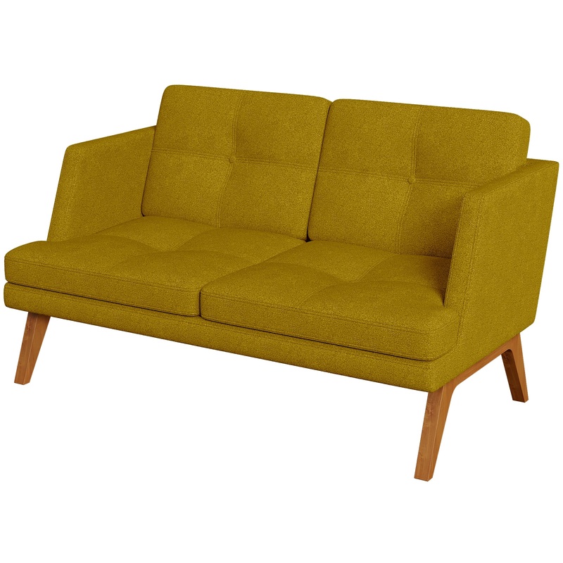 Изображение товара Двухместный диван Лаунж горчичный из микровелюра для офиса и интерьера