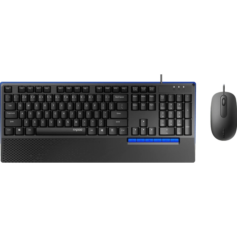 Изображение товара Комплект проводной клавиатура и мышь Rapoo NX2000 черная с USB интерфейсом
