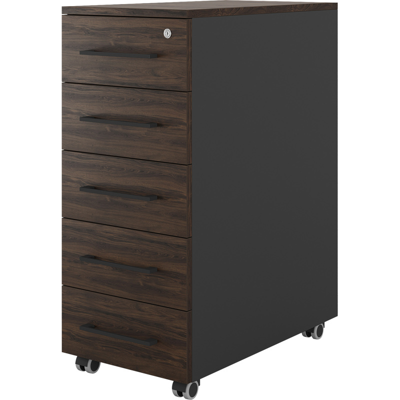 Изображение товара Тумба подкатная Kobor TМ5-40/60 с замком (дуб чарльстон/чёрный муар, 400x600x985 мм, 5 ящиков) Изображение товара Тумба подкатная Kobor TМ5-40/60 с замком (дуб чарльстон/чёрный муар, 400x600x985 мм, 5 ящиков)