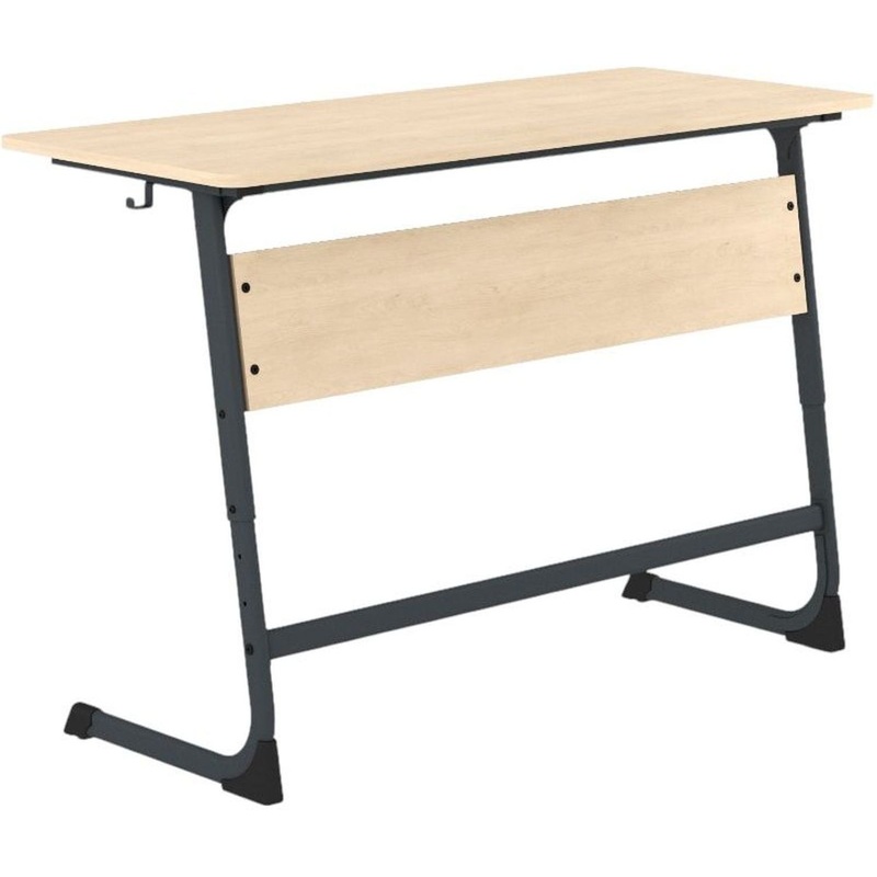 Изображение товара Парта растущая двухместная Sheffilton SHT-T-TN12 с закругленными углами берёза/антрацит рост 5-7