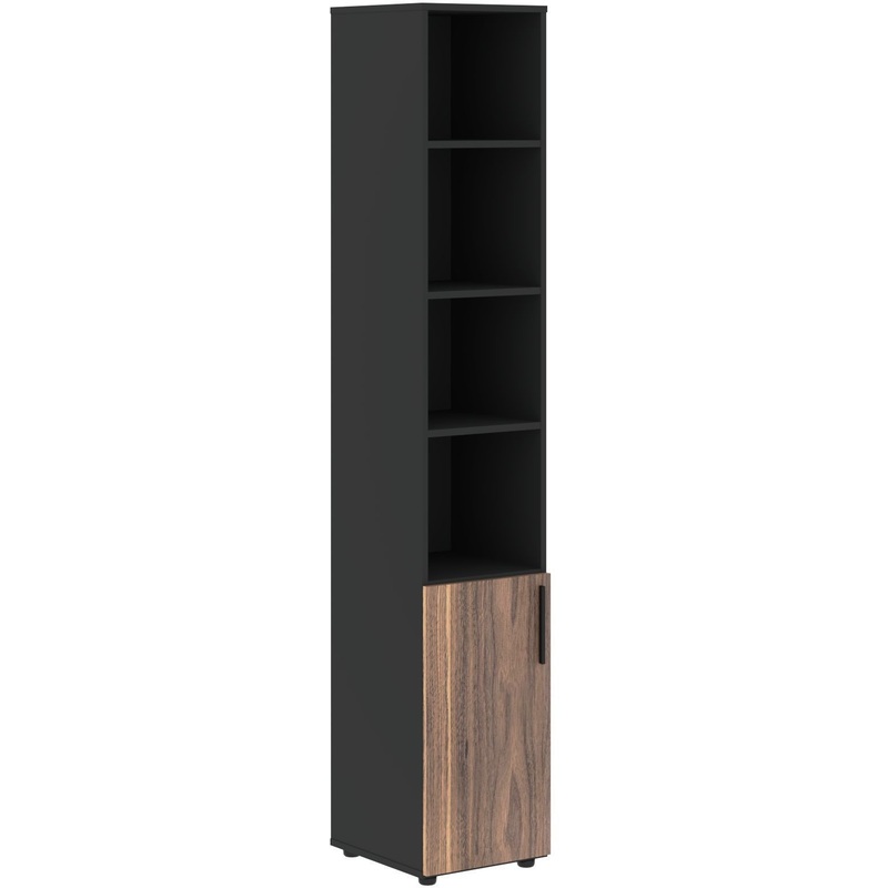 Изображение товара Шкаф для документов VRHCS 40.5 (американский орех/яшма чёрная, 400х430х2253 мм)