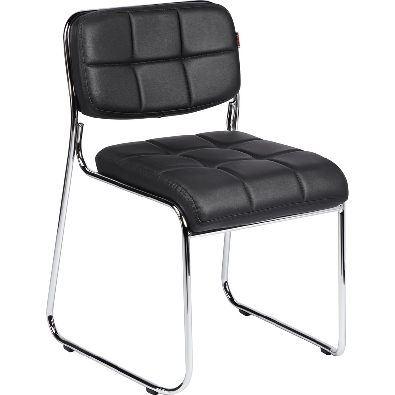 Изображение товара Офисный стул Easy Chair 803VP черный из искусственной кожи хромированный каркас