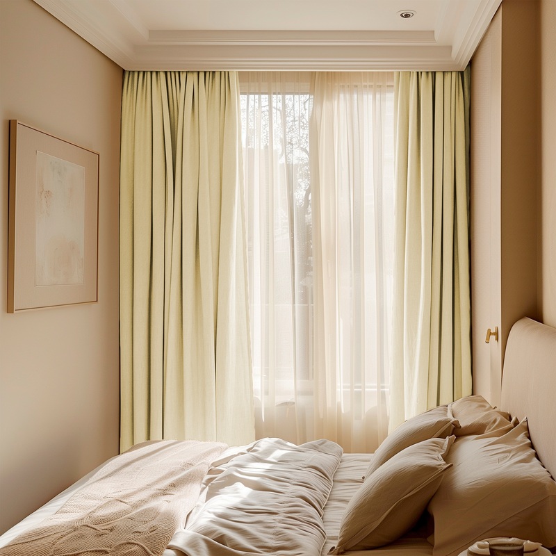 Изображение товара Комплект штор Волшебная ночь (2 портьеры, 1 подхват 200x270 см) светло-бежевый