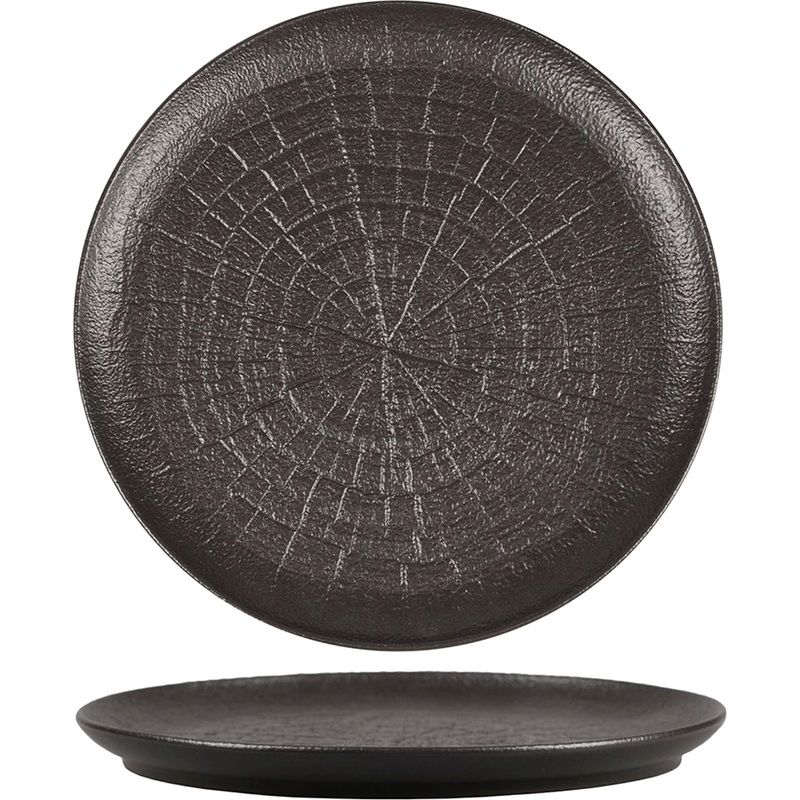 Изображение товара Тарелка универсальная P.L. Proff Cuisine Black Raw Stellar фарфор 22.5 см чёрная (6 штук в упаковке)