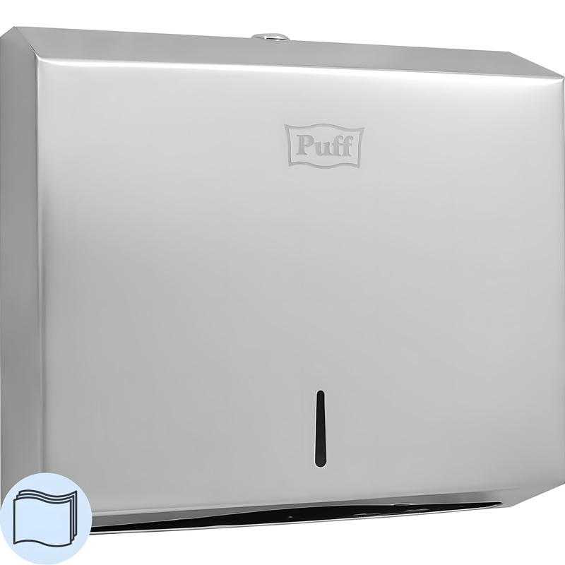 Изображение товара Диспенсер для полотенец листовых Puff 5610 серый нержавеющая сталь