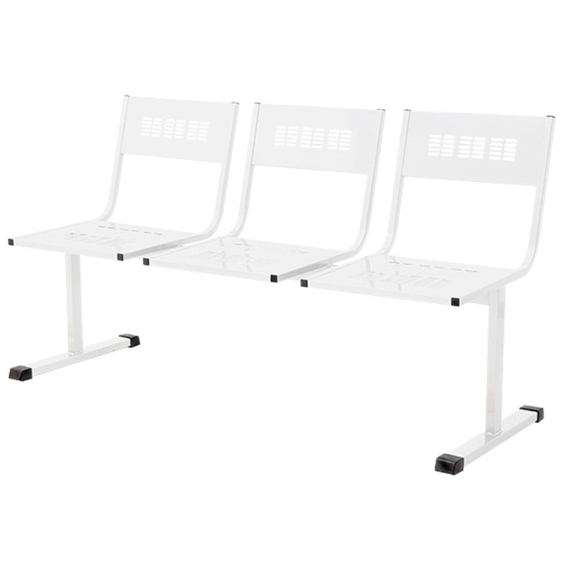 Изображение товара Многоместная секция М-Стайл СМ115-03С перфорированная белая 3 места металл