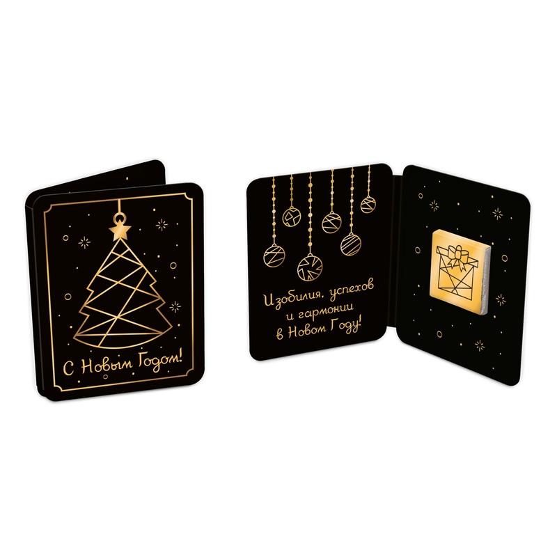 Изображение товара Мини-открытка с молочным шоколадом Chokocat 5 г Новый Год упак 180 шт