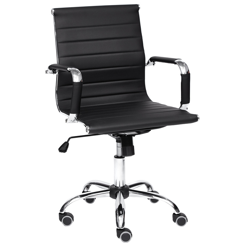 Изображение товара Офисное кресло TetChair Urban-Low из искусственной кожи черное с механизмом Top Gun