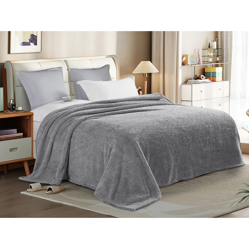 Изображение товара Плед Cleo Gammi велсофт 200x220 см серый - уют и стиль для вашего дома