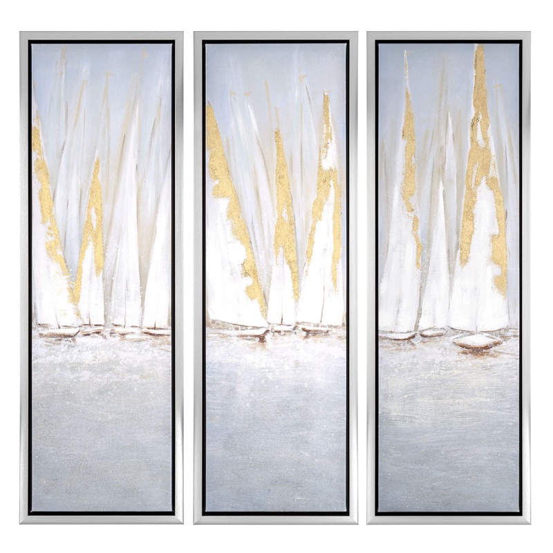 Изображение товара Панно на холсте Tomas Stern Триптих 90x30 см с морским сюжетом и декоративными элементами