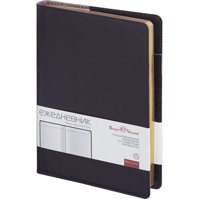 Изображение товара Ежедневник Bruno Visconti Profy из натуральной кожи А5 208 листов черный