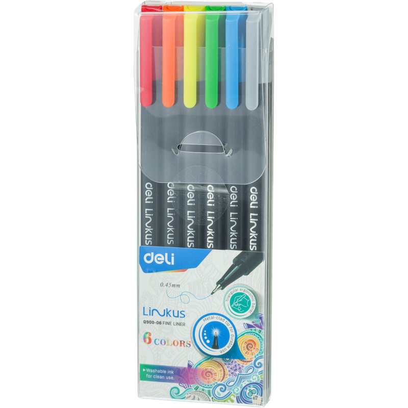 Изображение товара Набор линеров Deli 6 цветов (толщина линии 0.45 мм)