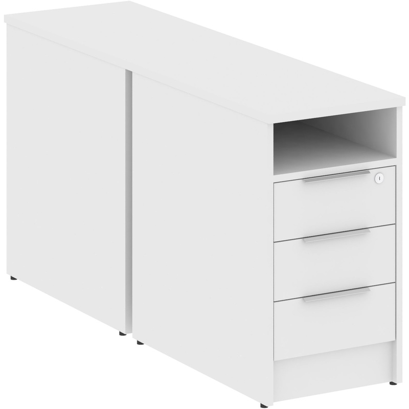 Изображение товара Тумба приставная двойная Metal System Style Б.ТП-2 (белый, 412x1475x750 мм)
