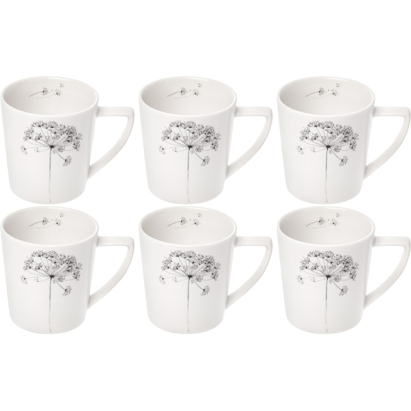 Изображение товара Кружка Home Queen Фенхель фарфоровая 300 мл (6 штук в упаковке)