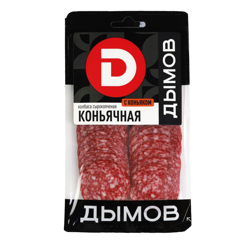 Изображение товара Колбаса Дымов Коньячная сырокопченая нарезка 90 г