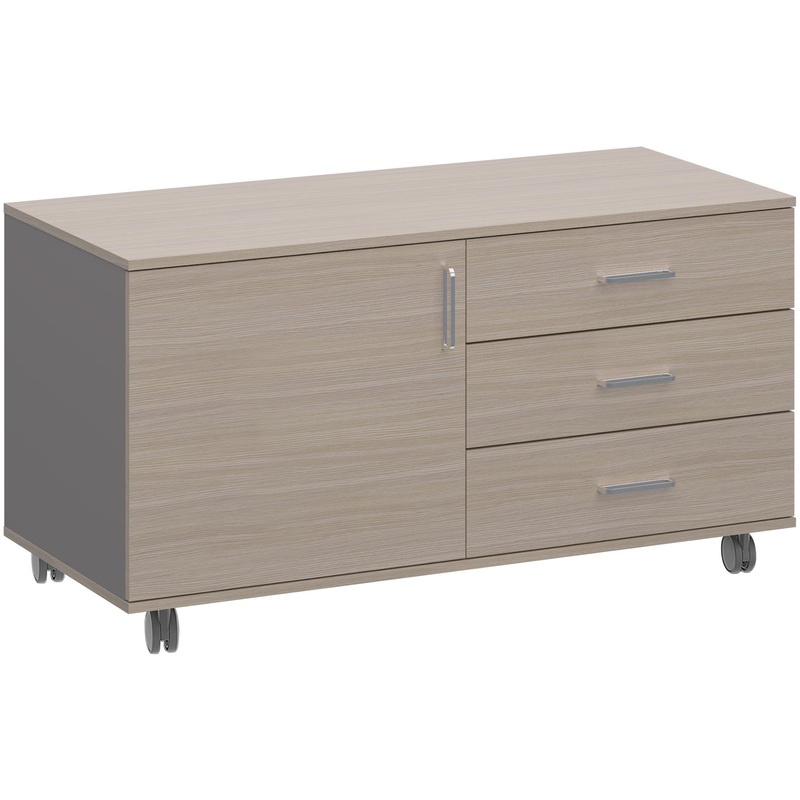 Изображение товара Тумба под фригобар Fregat 129Т020 дуб скандинавский базальт 1216x530x638 мм 3 ящика