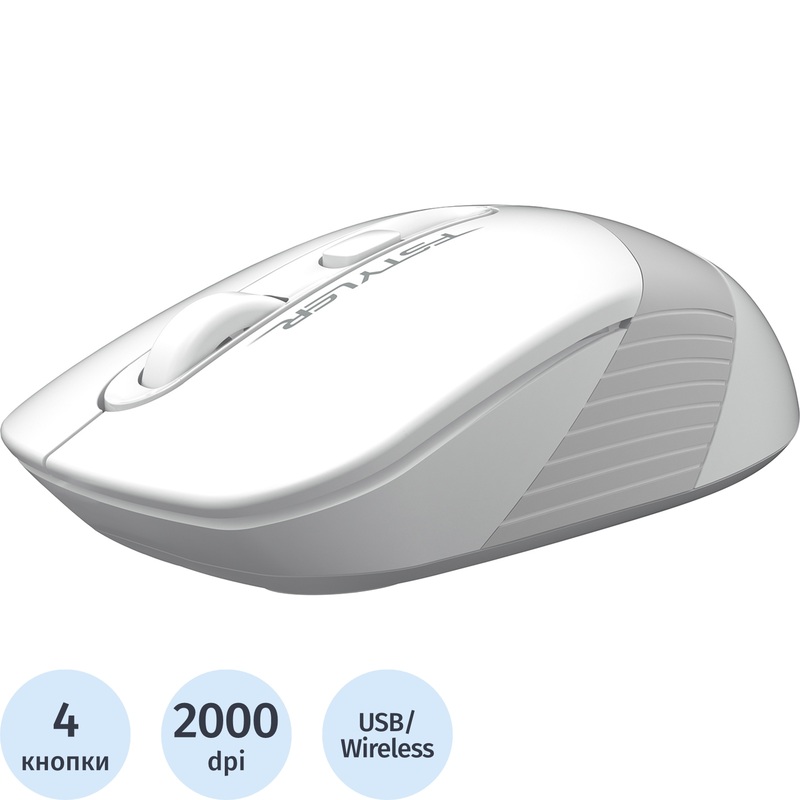 Изображение товара Беспроводная мышь A4Tech Fstyler FG10 бело-серая с разрешением 2000 dpi