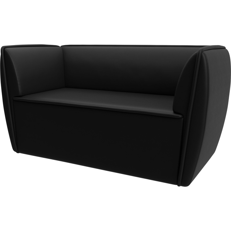 Изображение товара Двухместный диван Horeca Бергамо из экокожи черный комфортный стильный