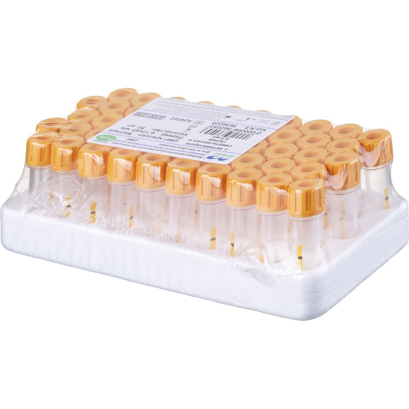 Изображение товара Пробирка без капилляра Impromini с активаром свертывания и гелем 0.5 мл (50 штук в упаковке)