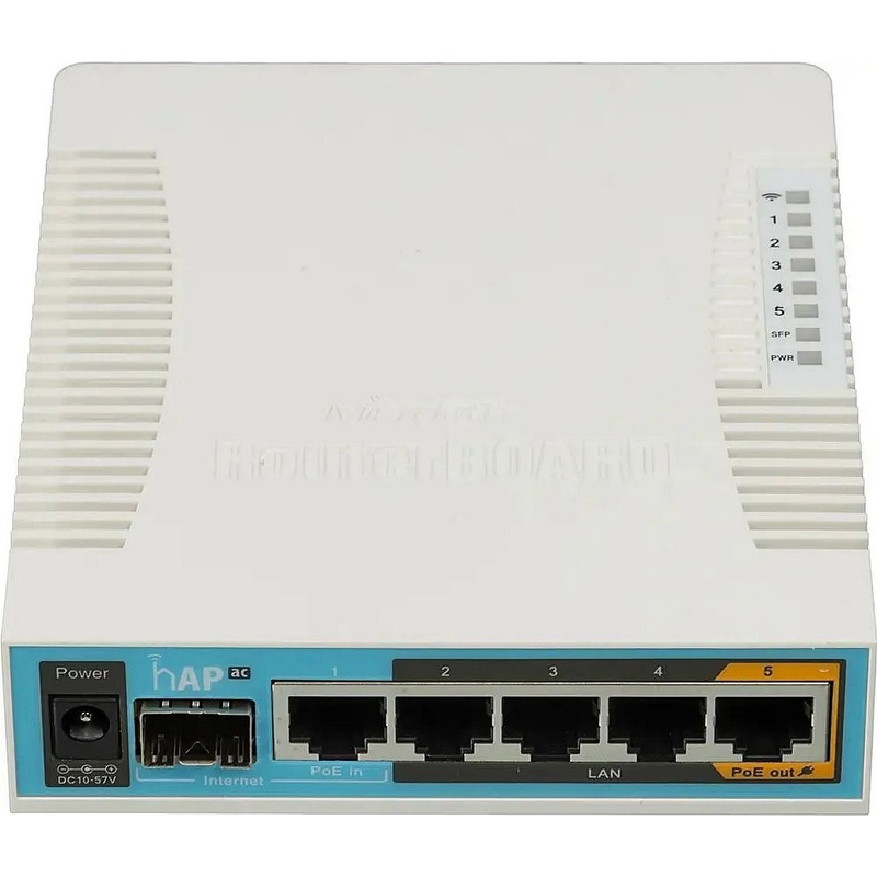 Изображение товара Микротик hAP ac RB962UIGS-5HACT2HNT маршрутизатор Wi-Fi 5 PoE SFP USB 2.0