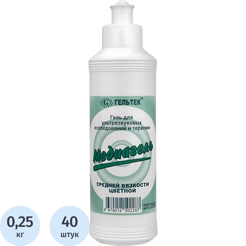 Изображение товара Гель для УЗИ Медиагель средней вязкости цветной 250 г 40 шт