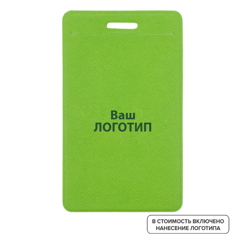 Изображение товара Вертикальный бейдж Devon 104x63 мм с тиснением и прозрачным пропуском для пропуска