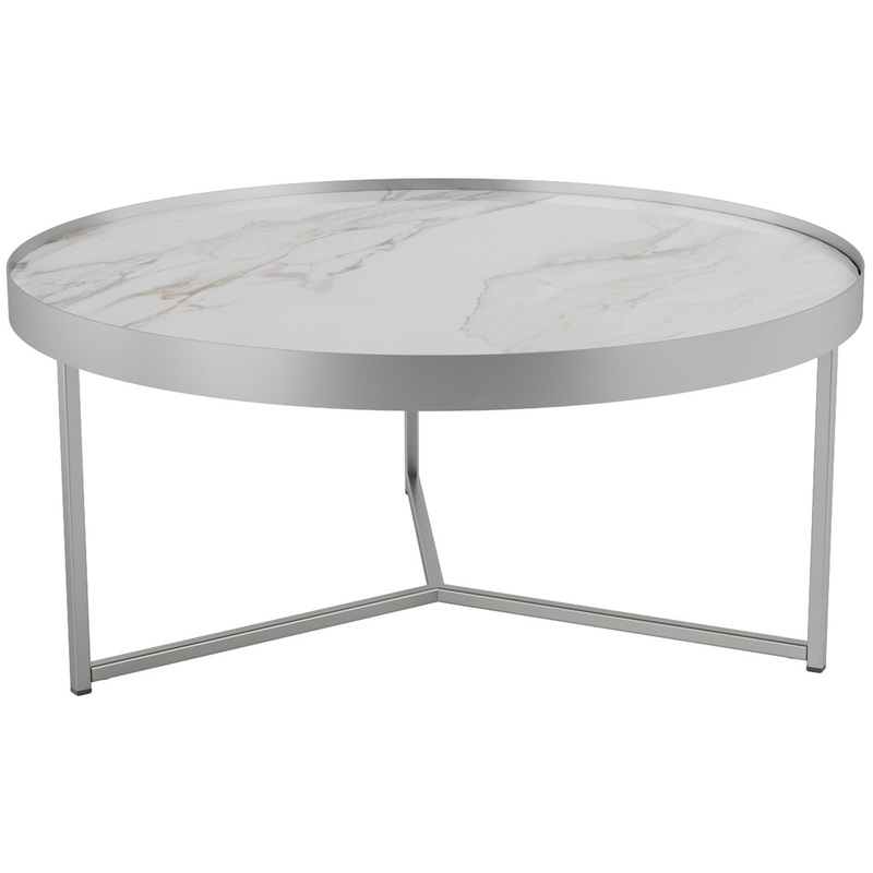 Изображение товара Журнальный столик Ориндж калакатта хромированный 755х755х350 мм