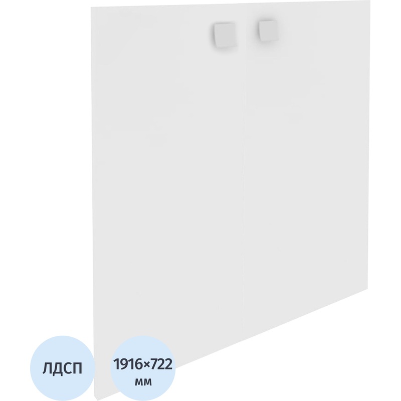 Изображение товара Двери высокие Metal System Style 242515-Н-ЛД1Л/Пр ЛДСП белые 722x1916 мм (2 штуки в упаковке)