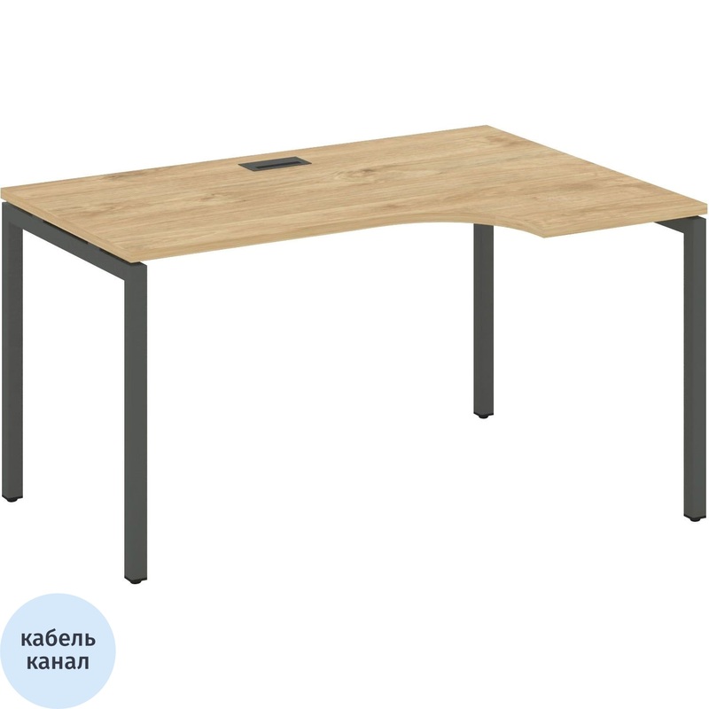 Изображение товара Стол эргономичный SN-4P.SPA-011 правый тиквуд светлый/антрацит 1380х700х750