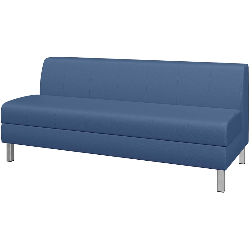 Изображение товара Модуль диван прямой Flagman для трёх человек в синем цвете из искусственной кожи