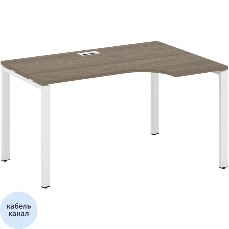 Изображение товара Эргономичный правый письменный стол SN-6P.SPA-022(R) белый в декоре дуб