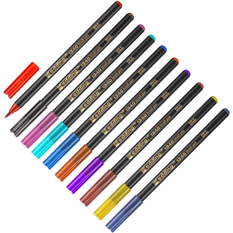 Изображение товара Набор каллиграфических ручек-кистей Edding 1340 10 цветов для художественного письма