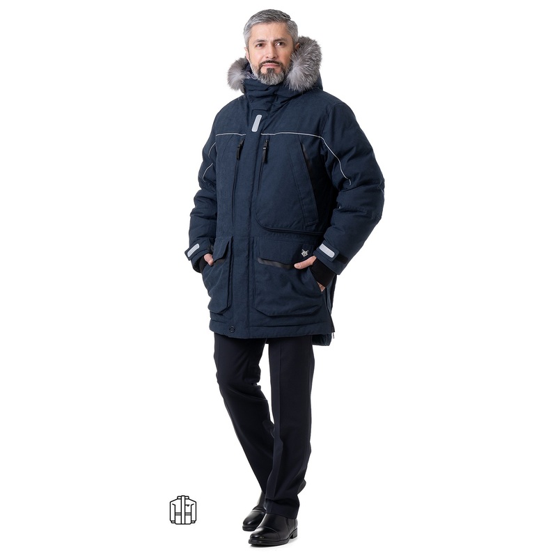 Изображение товара Куртка-парка мужская Фокс синяя 52-54 для осени и зимы