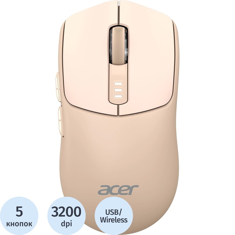 Изображение товара Мышь беспроводная Acer OMR312 розовая (ZL.MCECC.036)
