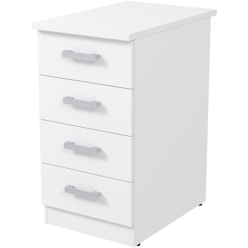 Изображение товара Тумба приставная 2Т.002.3 без замка белый 394х600х750 мм 4 ящика