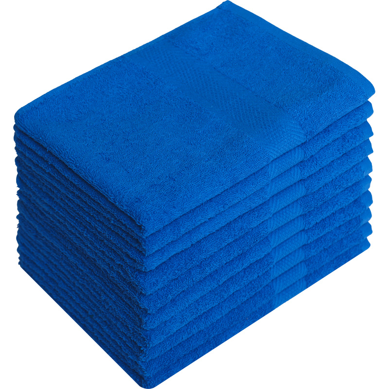 Изображение товара Набор махровых полотенец 10 штук голубых 50x90 см 440 г/м2 для рук и лица