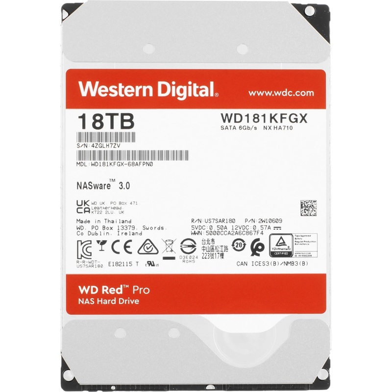 Изображение товара Жёсткий диск Western Digital WD181KFGX 18 ТБ SATA 7200 об/мин
