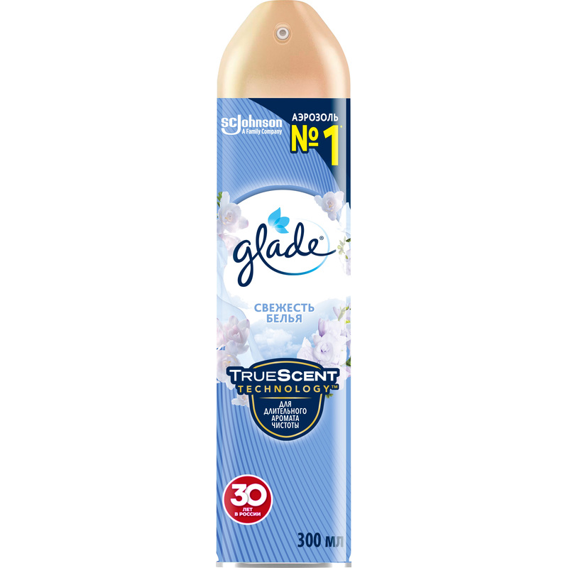 Изображение товара Освежитель воздуха Glade Свежесть белья 300 мл аэраозоль аромат без запаха