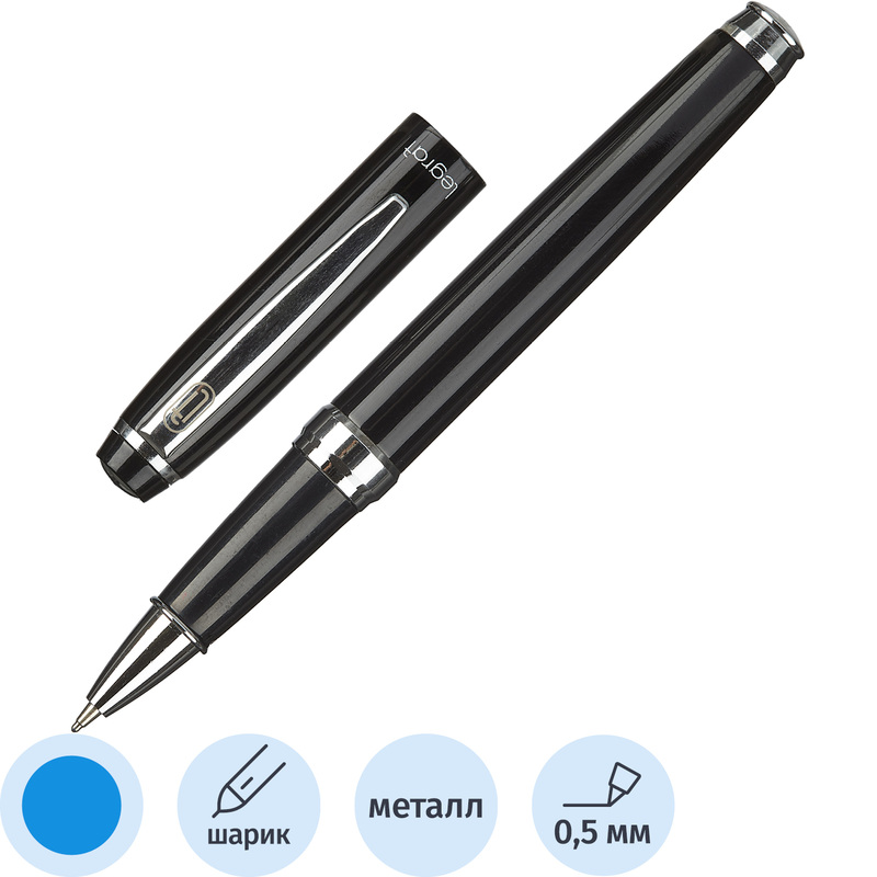 Изображение товара Ручка шариковая Legraf Bordeaux цвет чернил синий, цвет корпуса серебристый/черный